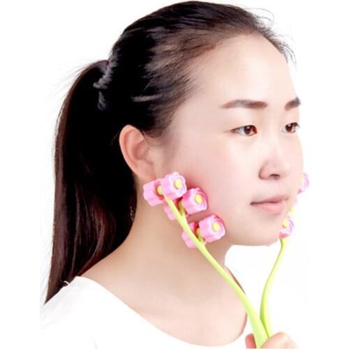 Facial Massager Roller Portable Flower Shape Face Roller Massager Anti Wrinkle Face-Lift Slimming Face Relaxation Beauty Tools