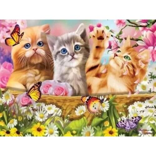 Animal Cat DIY Cross Stitch Embroidery 11CT Kits Craft Printed Canvas Cotton Thread Home Decoration Wholesale For Living Room