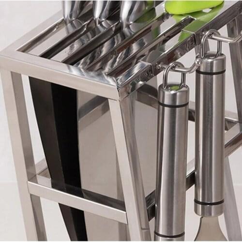 Steel Universal Scissors Ceramic Knife Block Kitchen Storage Stand Hollow Ventilation ECO-friendly Knife Holder Silver Stainles