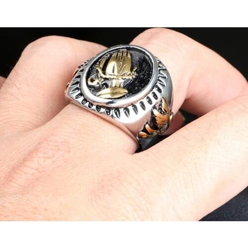 Vintage Christian Pray Hand Ring Gold/Silver Color Stainless Steel Peace Dove Prayer Ring Men and Women Fashion Lucky Jewelry