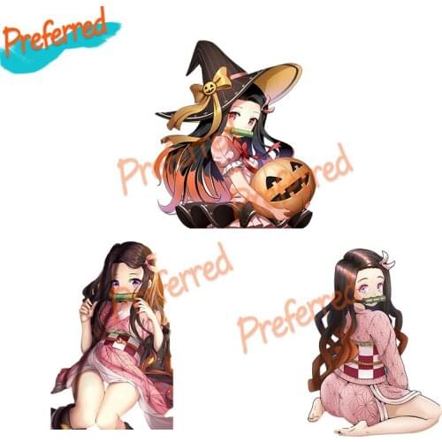High Quality NEZUKO KAMADO Peeking Anime Car Sticker Vinyl PVC Decal for Girls Room Wall Laptop Waredrob Car Stickers