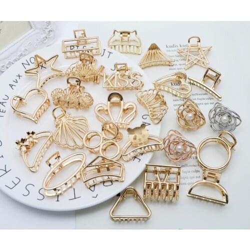 1Pcs Fashion smal Simple Wild Geometric Hair Claw For Women Girls Clamps Hair Crab Metal Hair Clip Claw Accessories Headwear