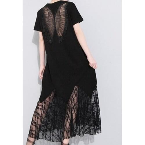 Ladies Dresses New Arrival 2020 Fashion Women Summer Dress O-Neck Lace Patchwork Casual Robe Femme Mermaid Dresses Vestido A5404