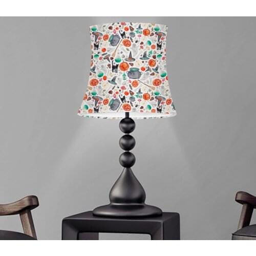 Table Lamp Shade Halloween Pattern Lampshade Dust Proof Lamp Cover Washable Lamp Screen Decoration pantalla de lampara tela