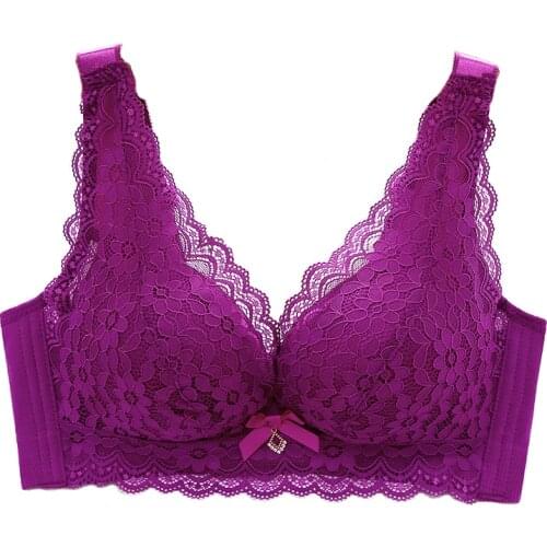 B C Cup Lace Bras Women Wireless Perspective Sexy Underwear Camis Bra Embroidery Floral Bralette Brassiere Size 34 To 40