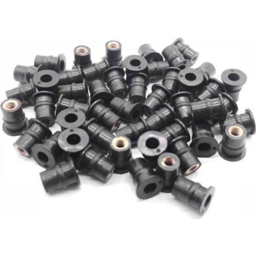 10/20/50/100 Pcs M5 Rubber WellNut 5mm Metric Motorcycle Windscreen Well Nut Wellnuts Brass NUTS For Windscreens Fairings Cowls