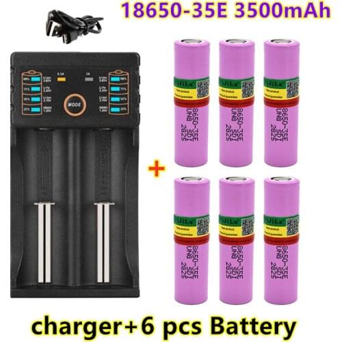 100% Original made in Korea18650 3500mAh 20A discharge INR18650-35E 3.7v 18650 battery 3.7V rechargable Battery+ charger