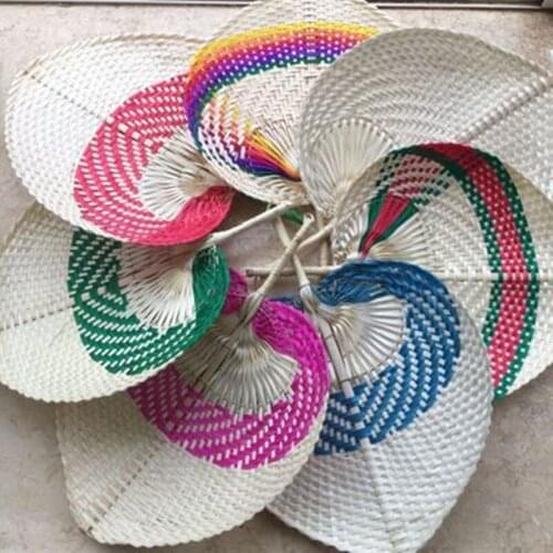 100 pieces Bamboo weaving banana fan Hand-woven fan dance straw hand fan baby navel Pucao fan