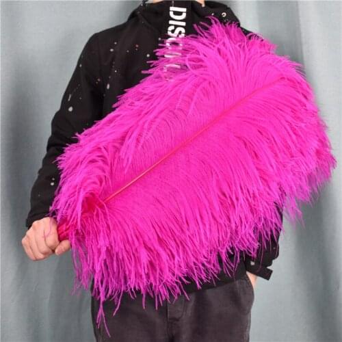 50Pcs Rose Red Ostrich Feathers for Crafts Carnival Feather Wedding Decoration Table Centerpieces Plumes Handicraft Accessories