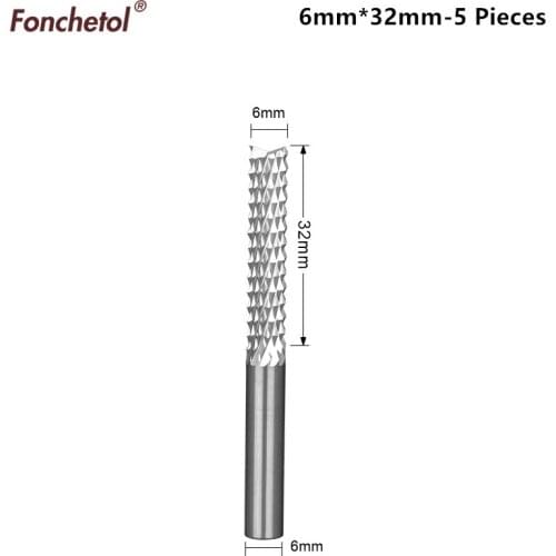 6mm*32mm,5pcs,Free shipping PCB End Mill,CNC machine Corn milling Cutter,Solid carbide tool,Circuit board,acrylic,carbon fibers