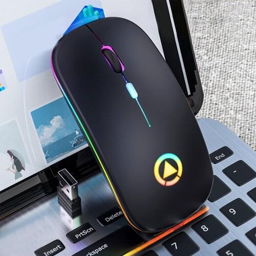 ANKNDO Wireless Mouse Bluetooth RGB Rechargeable Mouse for PC Computer Laptops Silent Mause LED Backlit Ergonomic Gaming Mice