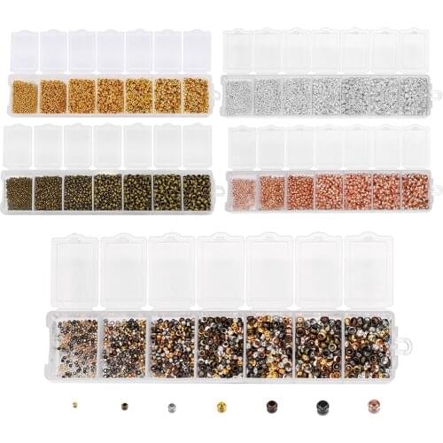 1750pcs/lot Mixed Crimp End Beads Round Stopper Spacer Beads Jewelry Making Set Accessories For DIY Jewelry Making Kits Supplies