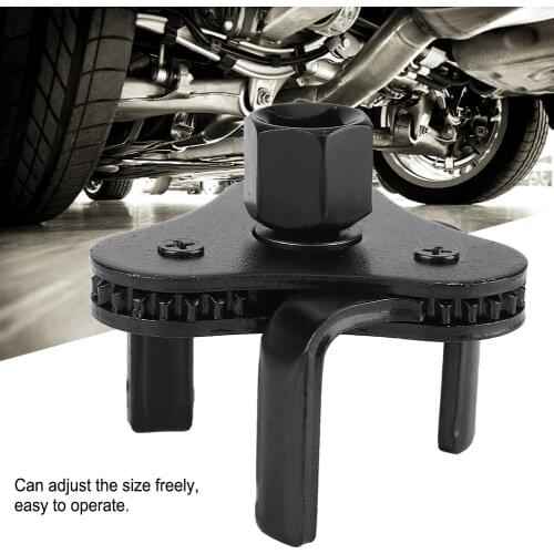 Black Oil Filter Wrench Tool Drive 3-Jaw Remover 53-108mm Tool