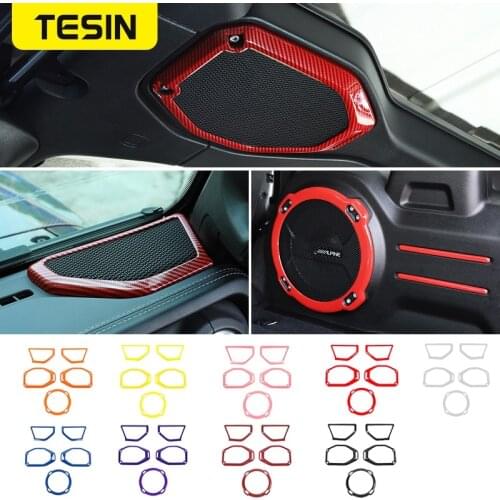 TESIN Car A pillar Speaker Decoration Cover for Jeep Wrangler JL 2018+Car Trunk Subwoofer Speaker Roof Speaker Cover Accessories