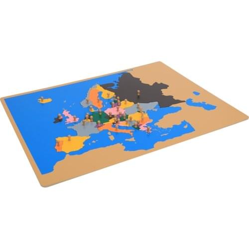 Puzzle Map of Europe Geography Montessori Materials for Culture Area Early Educational Toys for Kids