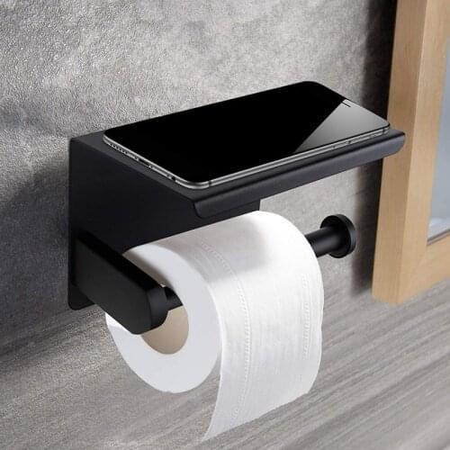 Stainless Steel Toilet Paper Holder Bathroom Wall Mounted WC Paper Phone Holder Shelf Roll Shelf Accessories