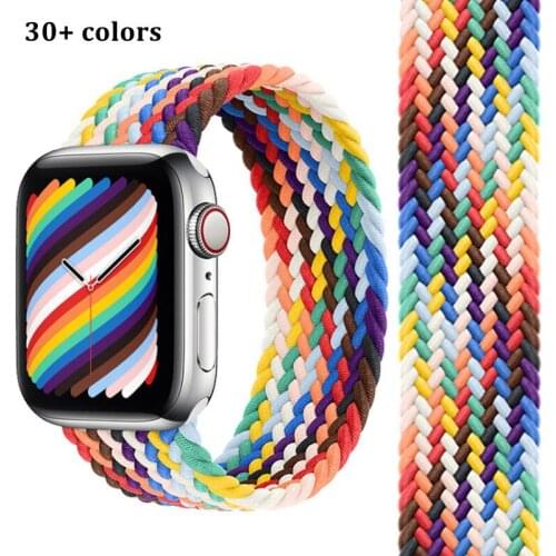 Nylon Apple Watch Band 38/40mm Elastic Flexible 42/44mm iWatch Loop Strap Wristband Bracelet Applewatch Series 1/2/3/4/5/6