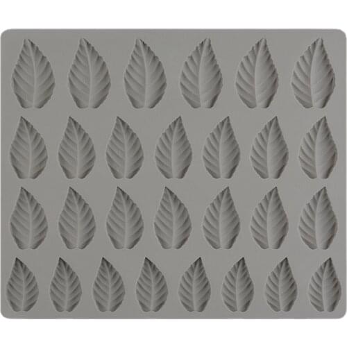 Sugarcraft Leaves Silicone Mold Candy Polymer Clay Fondant Mold Cake Decorating Tool 24 Hole Leaf Chocolate Form Gumpaste Mould