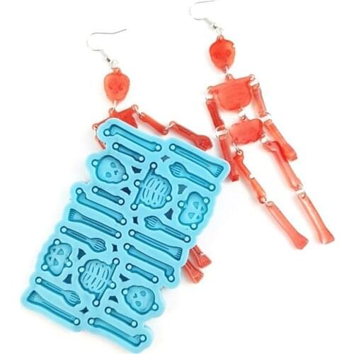 Epoxy Resin Mold Handmade DIY Crafts Jewelry Making Tool Skeleton Earrings Pendant Casting Silicone Mold