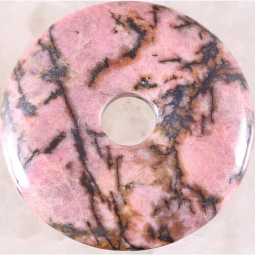 30MM CAB Cabochon Natural Stone Real Pink Rhodonite For Jewelry Making Women Men Ring Gem Donut Bead 1Pcs K832