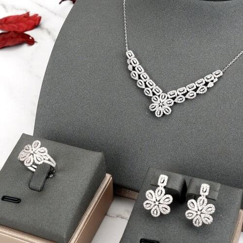 TIRIM Luxury Bolo Chain Women Jewelry Set Cubic Zirconia Dubai Party Crystal Bridal Accessories Necklace for Wedding Engagement