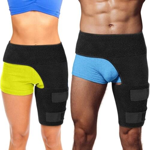 Men Women Compression Brace Thigh Waist Wrap Strap Belt Adjustable Groin Support Hip Protector Sciatica Pain Relief Neoprene
