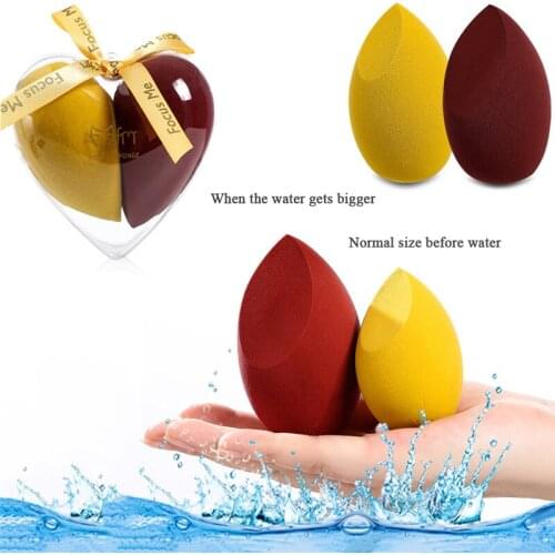 Cosmetic Puff Makeup Sponge Brushes Metal Rack Set Heart-Shape Box Non-Latex Material Powder Foundation Use Beauty Make Up Tools