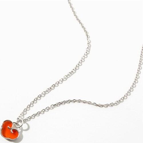 Sole Memory Red Heart Sweet Romance Couple Gift 925 Sterling Silver Clavicle Chain Female Necklace SNE552