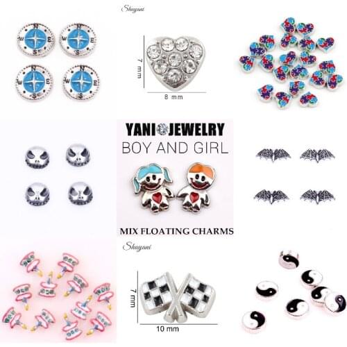 60Pcs /Lot Boy And Girl Heart Love Charms Diy Flag Compass Gossip Fit Memory Glass Locket Women Best Gift Jewelry Wholesale