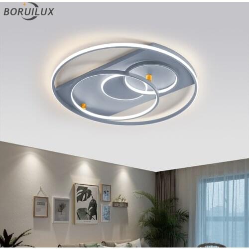 Simple Gray Modern New LED Chandelier Lights For Living Room Bedroom Apartment Corridor Wood Iron Aluminum Lamps Indoor Lighting