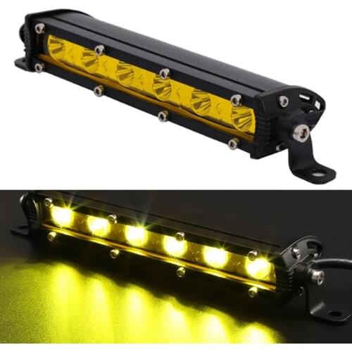 Work Light LED Light Bar 7inch 18W 13inch 36W Lemon Yellow Car Accessories for Offroad 4x4 SUV ATV Tractor Boat Truck DC12V 24V