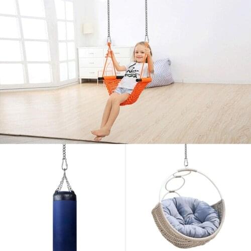 Adjustable Home Hammock Chain With Two Carabiners Garden Stainless Steel Indoor Outdoor Safety Hanging Chair Portable