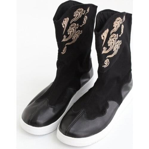 Rainboots Good quality canvas Rubber low Heels Non-slip Men Rain Boots Mid-calf Male water shoes work Water Shoes botas K4-71