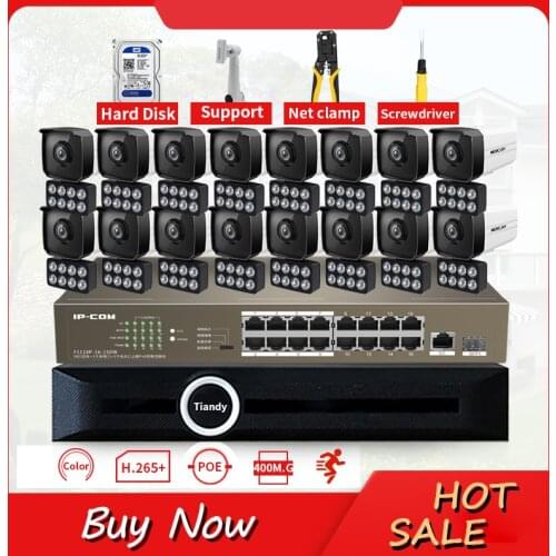 JSMAX 4MP Full Color CCTV Wireless WiFi Camera Video Security Camera System HD Outdoor PoE Surveilance Camera Kit With 4TB HDD