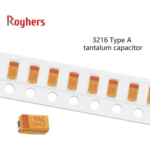 Tantalum Capacitor 2.2uf 16v 22uf 6.3v 22uf 10v 1.5uf 25v 0.47uf 35v A3216 Type A 1206 SMD Bile Capacitor 10Pcs