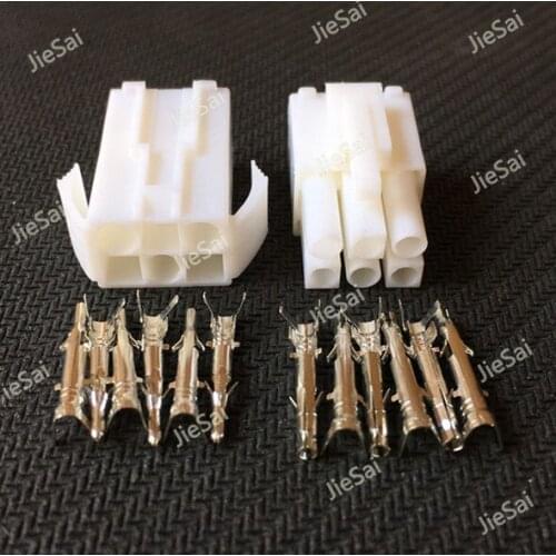 Female And Male Small Tamiya Connector Set Kits Mini Tamiya Set EL Socket Plug With 6 Way 6 Pin 6P 4.5MM