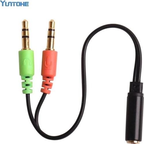 1 Female to 2 Male Aux cable 3.5 mm Femal to 3.5 mm Male Y Splitter Audio Extension Cable AUX Cable 100pcs/lot