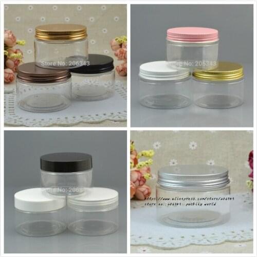 120G transparent PET bottle/jar/pot with few color lid inner lid included for essence/cream/mask gel/moisturizer/wax packing