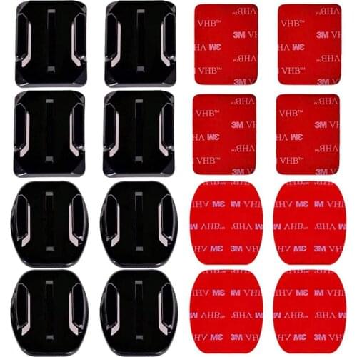 16 PCS Helmet 3M Adhesive Pads Sticker Flat Curved Mounts Accessories kit for GoPro Hero 7 6 5 4 3+ 3