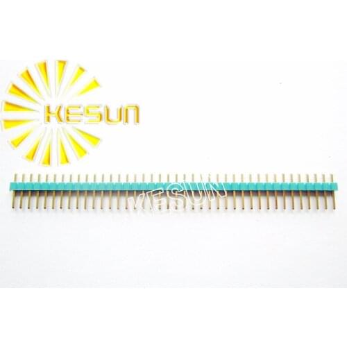 200pcs/lot 2.54mm Green 40pin Single Row Male 1X40 Copper Pin Header Strip Good quality