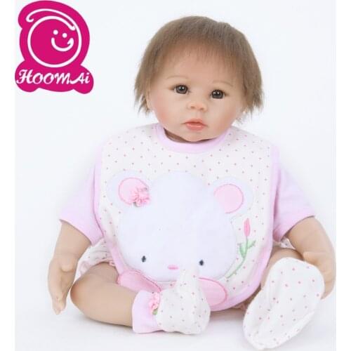 22" 55CM Adorable Curved Hair Baby Dolls Brinquedos Alive Reborn Doll Early Education Doll for Kids