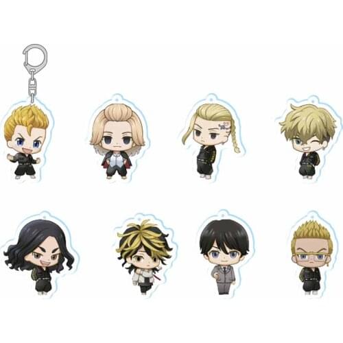 Anime Tokyo Revengers Sano Manjirō Hanagaki Takemichi Pendant Acrylic Keychain Bag Charm Keyring Q Version Decorative Xmas Gifts