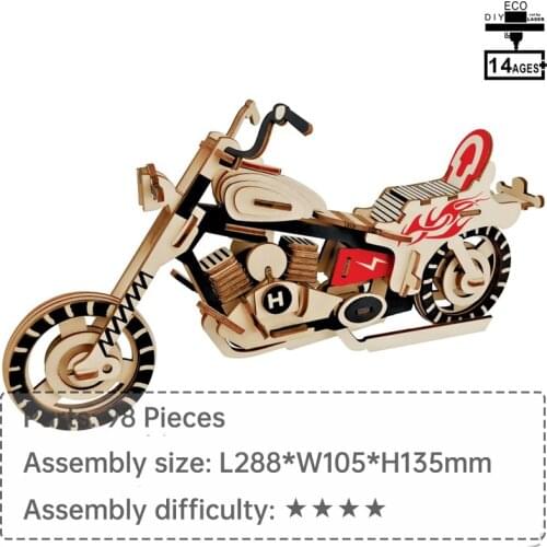 Autobike 3D wooden jigsaw toy car Motorcycle model puzzles for kids 3D Puzzle puzzle 1000 pieces learning toys for children