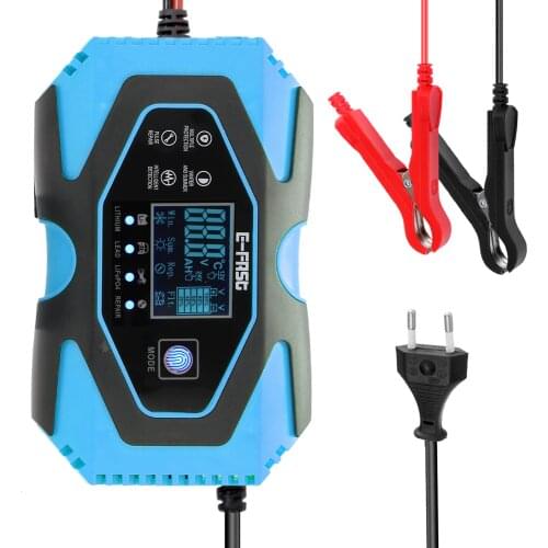 Car Motorcycle Battery Charger 12V8A-24V3A Automatic Pulse Repairing Battery Charge Device for Lithium Leadacid LiFePO4 Battery