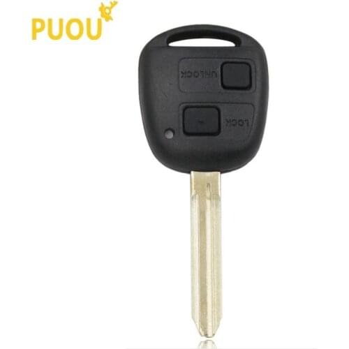 2 Button Remote Key Shell Case Fob For Toyota Avensis Echo Avalon Kluger Camry Corolla Rav4 with Rubber Button Pad