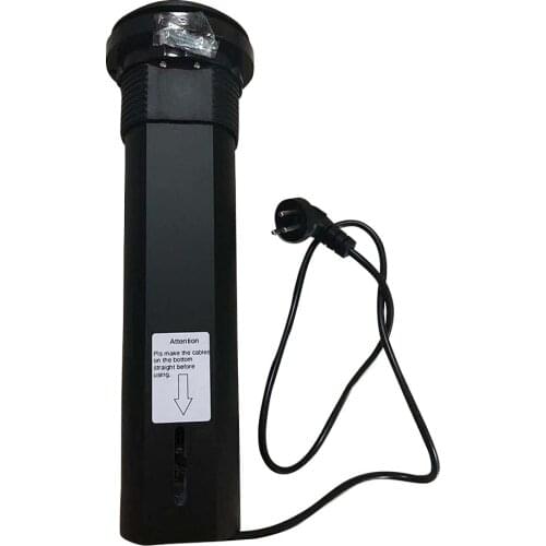 Black Pneumatic Drive hexagon Power Sockets Hidden Automatic Tabletop Pop up Kitchen Israel Socket +2 USB Charger Ports