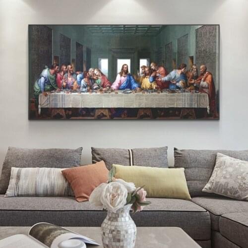 Leonardo da Vinci- Last Supper Canvas Paintings On the Wall Art Posters And Prints Famous Art Jesus Wall Picture Home Decoration