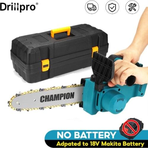 10 Inch Electric Saw Cordless Chainsaw 2000W Brushless Motor Woodworking Garden Power Tool No Battery For 18V Makita Battery