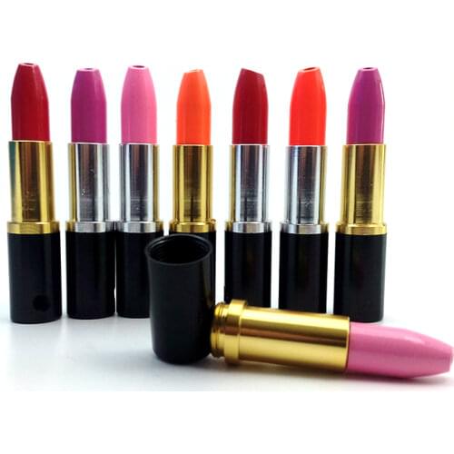 1 Pcs Lipstick Smoke Metal Pipes Portable Creative Smoking Pipe Herb Tobacco Pipe Narguile Grinder Hookah Cigarette Holder