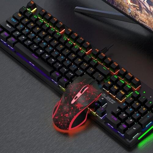 Ajazz Watchmen II Gaming Keyboard 104 Keys Wired Mechanical Keyboard Professional E-Sport Keyboard Mouse Set LED Backlit